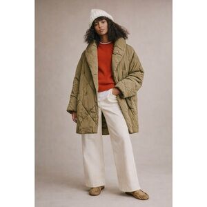 Free People | Ella Quilted Puffa Puffer Jacket in Olive Green ~ XS